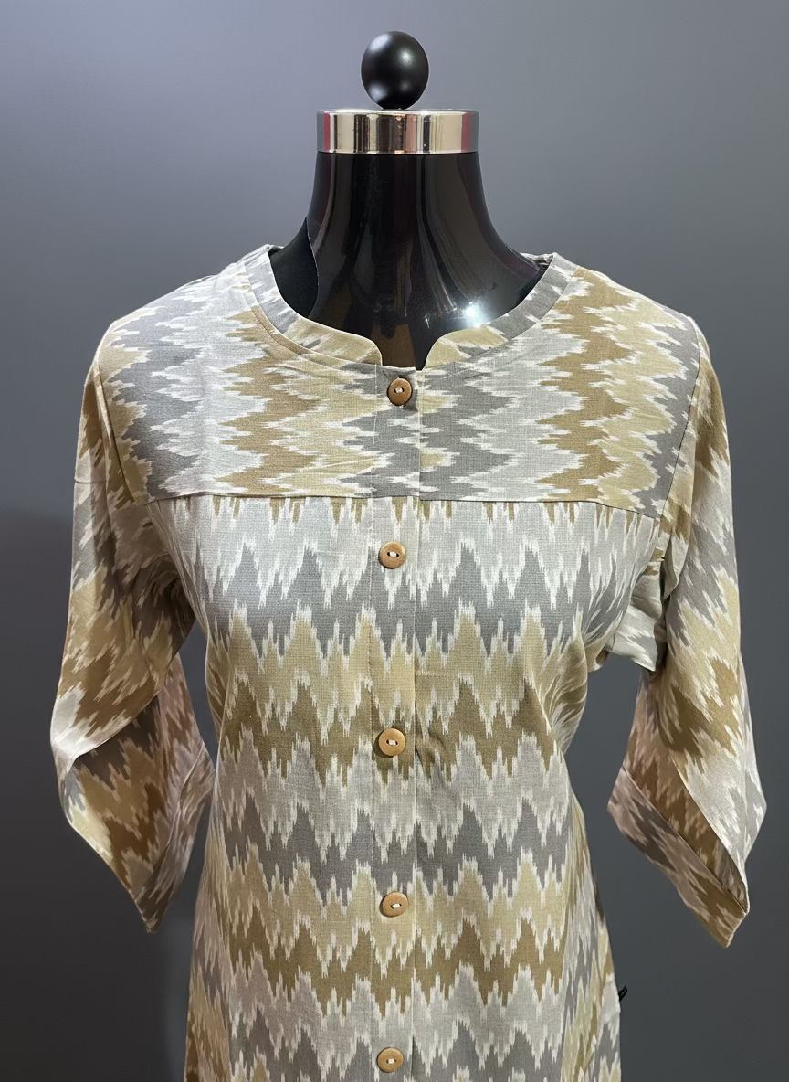 പ്യുവർ കോട്ടൺ എ ലൈൻ കുർത്തി