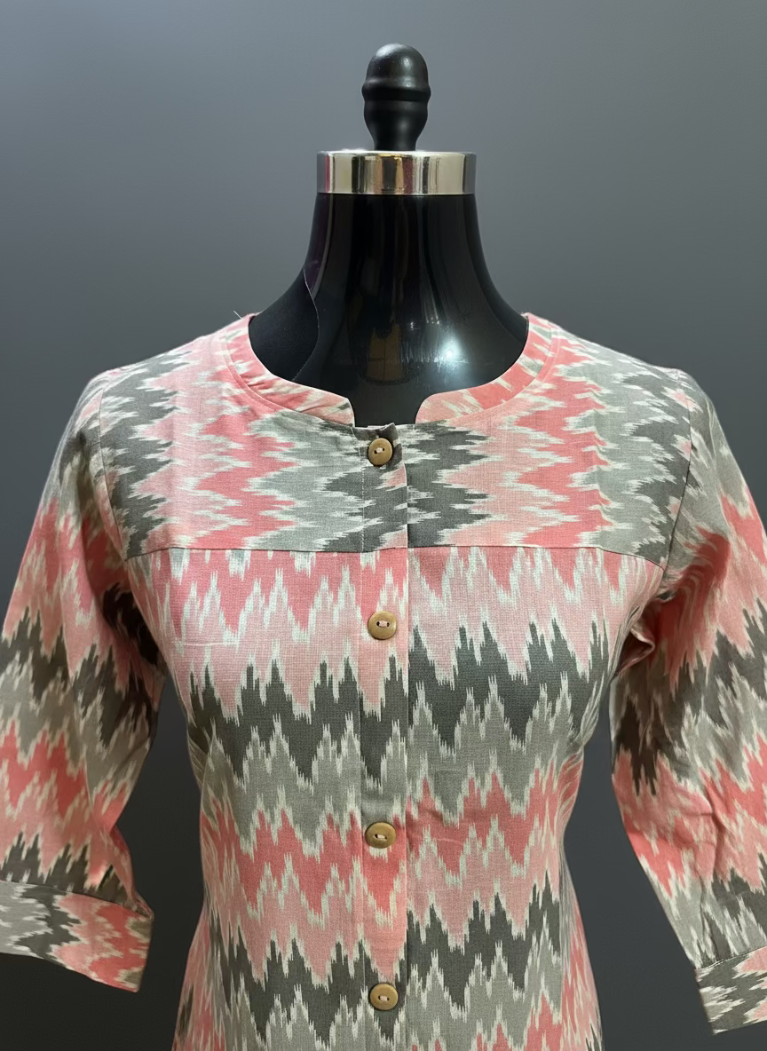 പ്യുവർ കോട്ടൺ എ ലൈൻ കുർത്തി - BB334