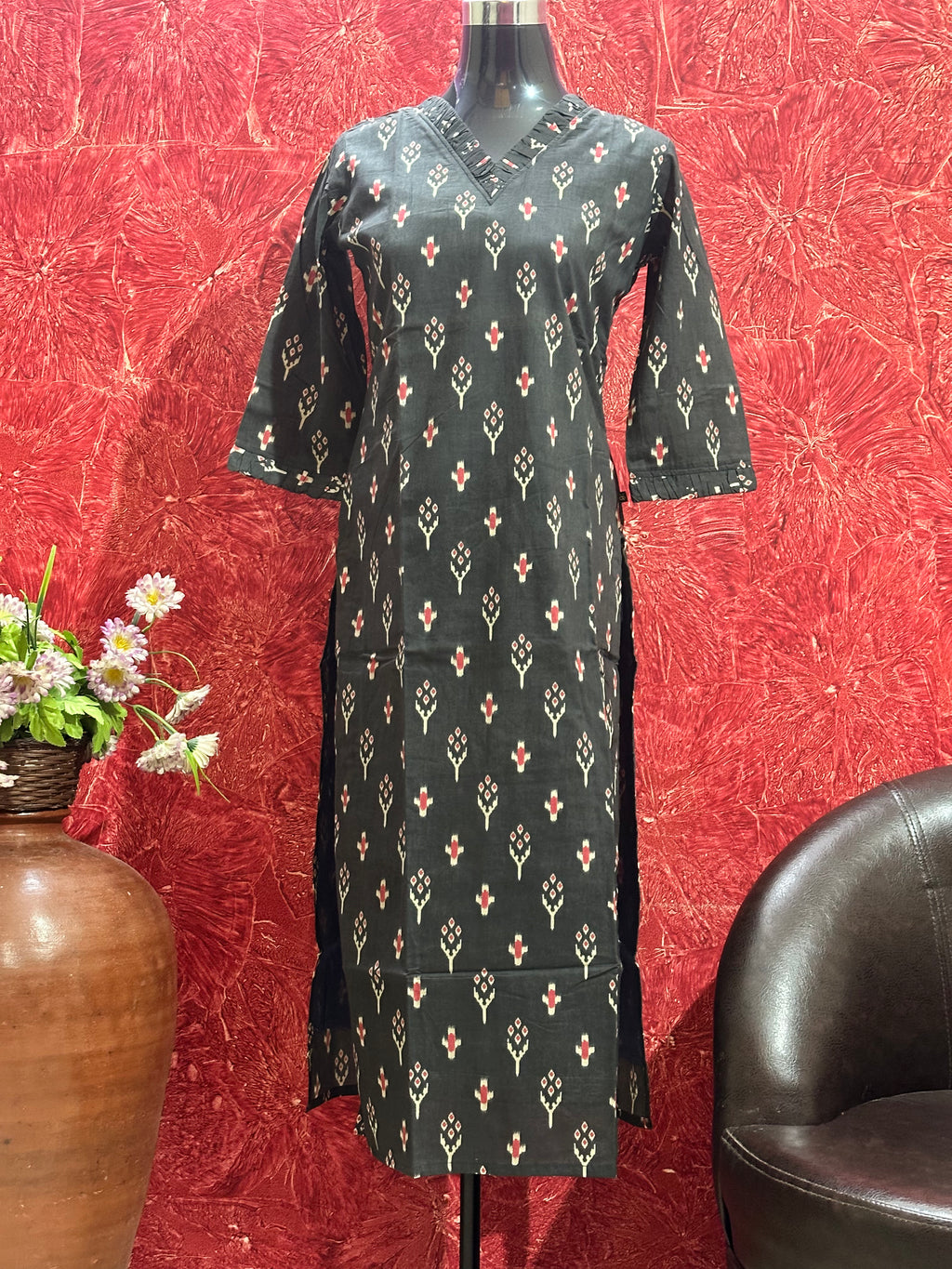 PURE COTTON SLITTED KURTI - BB347